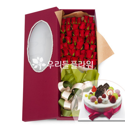 100송이꽃상자+케이크