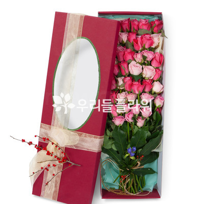 핑크혼합장미상자