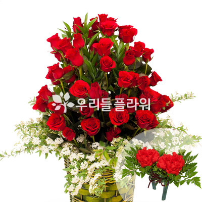 장미바구니+코사지2개(꽃행복302호)