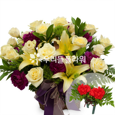노란장미혼합바구니2